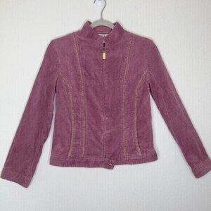 St John Sport Corduroy Zip Up Jacket Petite Pre-owned